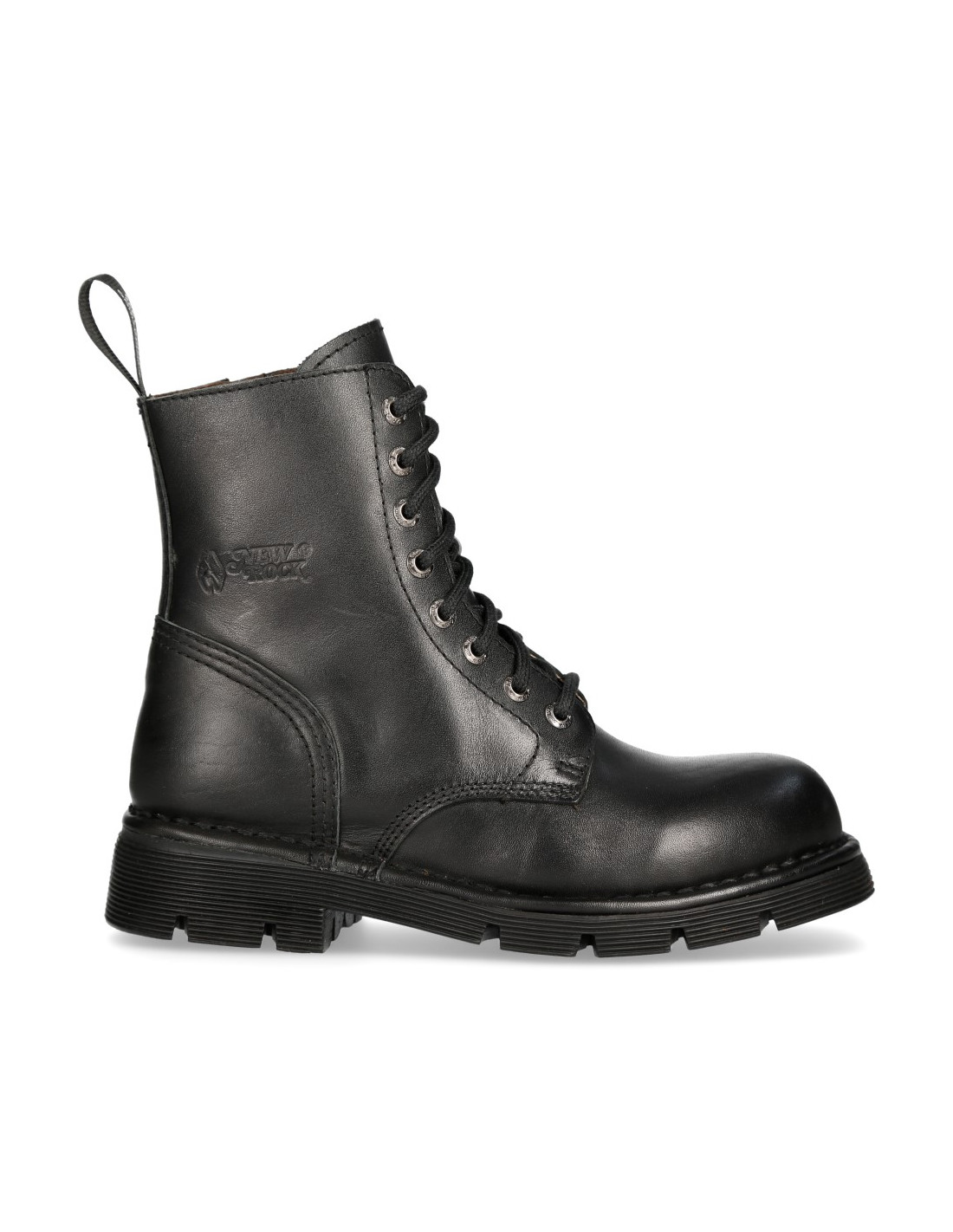 New Rock M.NEWMILI084-S1 Black Gothic Boots Military Unisex 8 Eyelet Shoes 