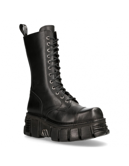 BOOT BLACK TOWER WITH LACES M-MILI211-C14
